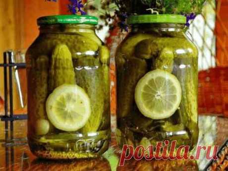 Хрустящие маринованные огурчики без уксуса с лимоном! -