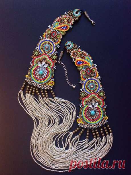 (11) Beaded Necklace, Statement Necklace, Tribal Necklace, Boho Necklace, Beadwork