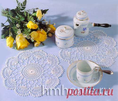 Четыре салфетки вязаные крючком - Домашний hand-made