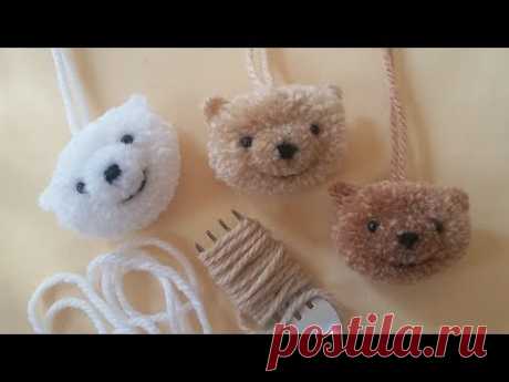 ทำตุ๊กตาไหมพรม..หมีปอมปอม : How to make Yarn PomPoms (Bears)