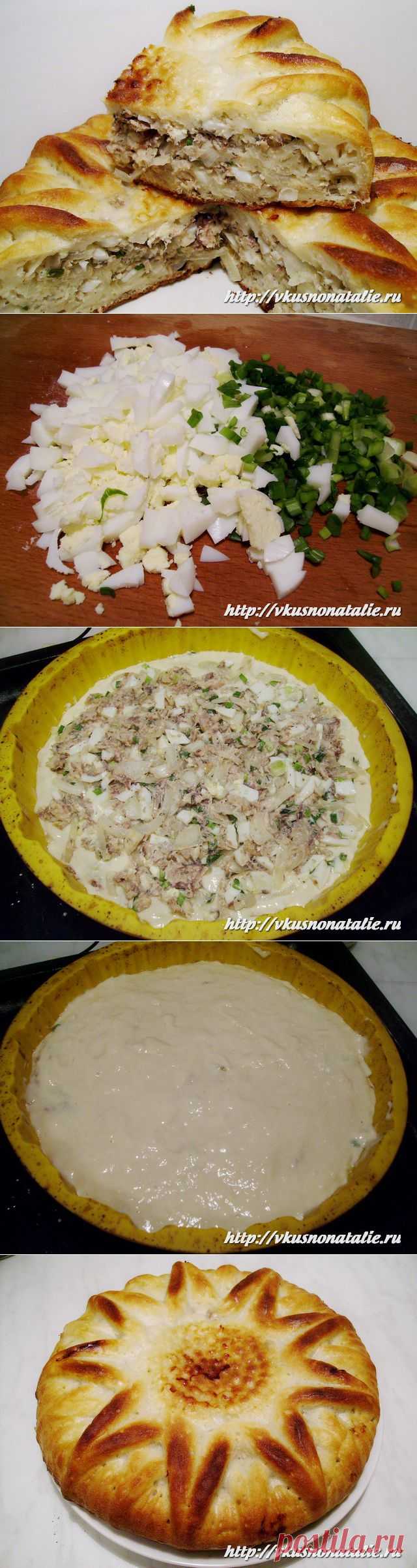 Рыбный пирог из консервов