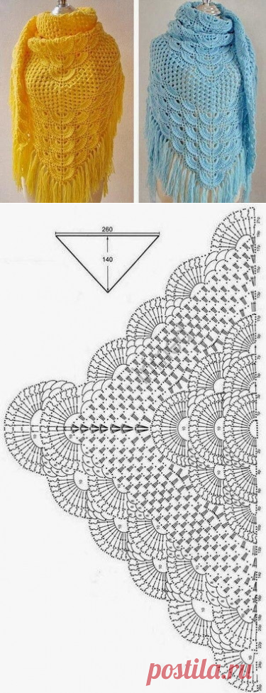 Вяжем красивую шаль