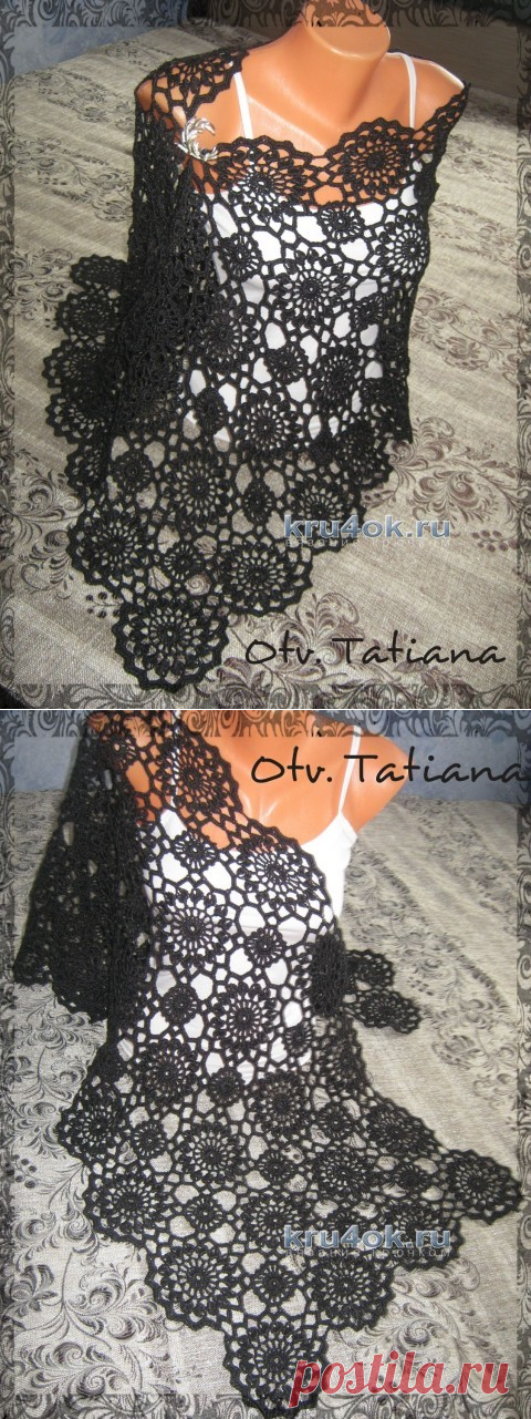 Палантин крючком – работа Отвеновской Татьяны - вязание крючком на kru4ok.ru