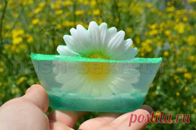 Мыло своими руками из мыльной основы "Ромашковое поле" пошагово