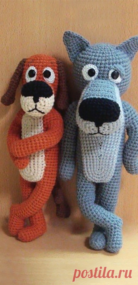 PDF Пёс и Волк крючком. FREE crochet pattern; Аmigurumi animal patterns. Амигуруми схемы и описания на русском. Вязаные игрушки и поделки своими руками #amimore - Собака, пёс, собачка, щенок, пёсик, волк, волчок, волчонок.