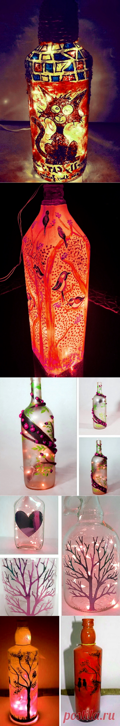 Ночник из бутылки своими руками | 33 Поделки
