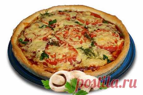 Домашняя пицца с грибами на Вкусном,Нежном,Тонком тесто