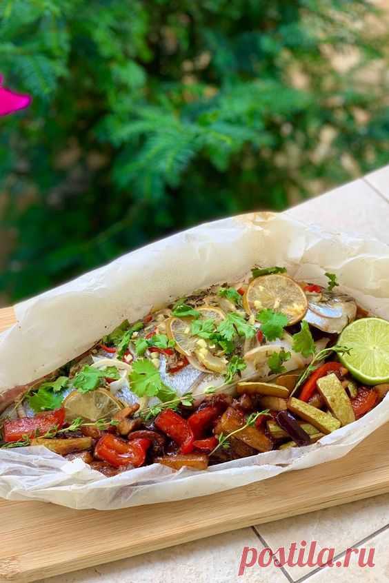 ღРыба запеченная с овощами
