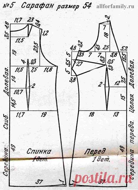 Актуальная ретро выкройка сарафана для полной женщины