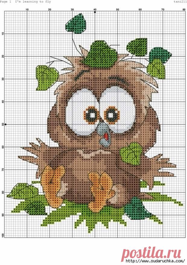 Вышивка крестом - совы.Схема вышивки. - Домоводство - медиаплатформа МирТесен Очень люблю всяких совушек! Колоритные, нарядные и просто очаровательные создания, а теперь их еще можно воплотить в вышивке. 1.2.3.4.5.