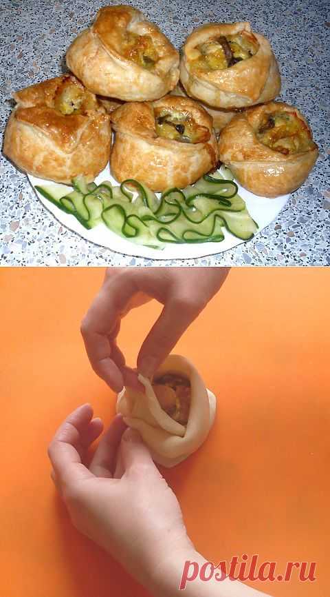Слоеные мешочки-"розочки" с начинкой | Четыре вкуса