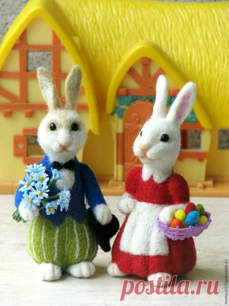 Валяем семейку пасхальных кроликов - Ярмарка Мастеров - ручная работа, handmade