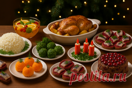 НОВОГОДНИЙ СТОЛ 2026 ЗА 3000 рублей - сразу 8 простых и эффектных блюд! Полноценное новогоднее меню 2026 | Food Good | Дзен