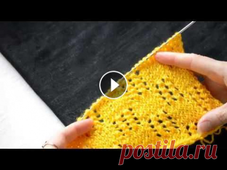 Вязание.  Узор ажурный  &quot;ШАХМАТКА С ОКОШЕЧКАМИ&quot;  спицами (часть 1). Knitting Очень красивый, ажурный узор спицами для вязания джемпера, кофты, кардигана, шарфа. Вот ссылка на видео, где этот узор я использовала в кардигане http...
