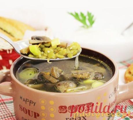 Гороховый суп с шампиньонами