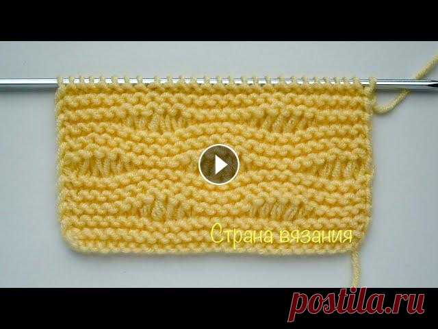 Узоры спицами. Двухсторонний узор «Волны». Knitting patterns. Double-sided "Waves" pattern. Простой узор из платочной вязки и длинных петель смотрится достаточно оригинально. Можно использовать для вязания кардигана, жилетов, шарфов. Раппорт ...