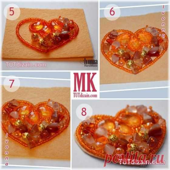 (17) Брошь «сердечко». Мастер-класс | брошь
