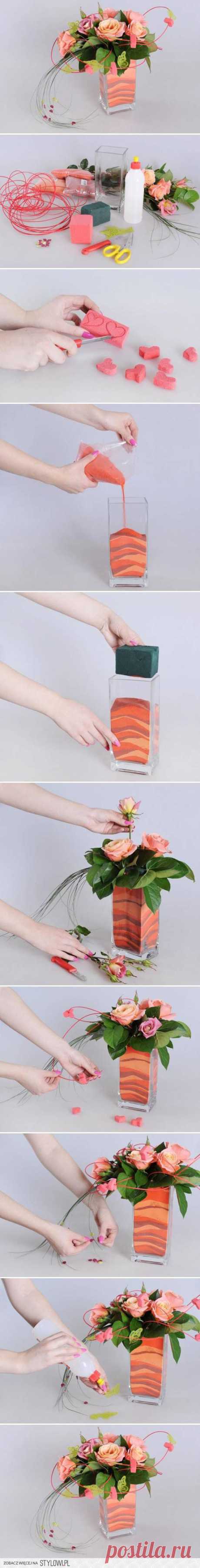 DIY Flower Vase with Sand DIY Projects | UsefulDIY.com na Stylowi.pl