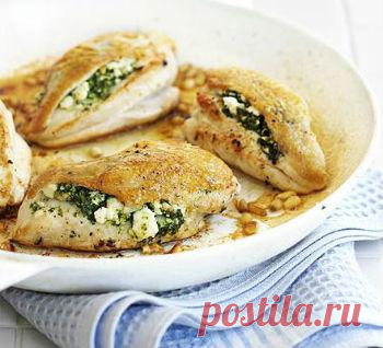 Рецепт курицы со шпинатом и сыром Фета - Горячие блюда . 1001 ЕДА вкусные рецепты с фото!