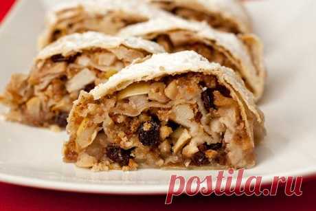 Настоящий домашний штрудель с яблоками — Вкусные рецепты