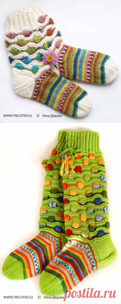 ВЯЖЕМ. Многоцветные носки и гольфы