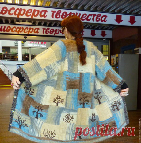 Купить Полупальто "РАННЯЯ ВЕСНА - 2" мохер - авторское пальто, вязаное пальто, пальто вязаное