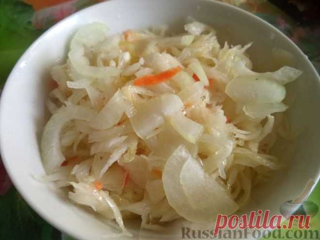Рецепт: Капуста в быстром маринаде с чесноком на RussianFood.com