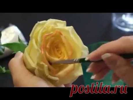 Керамическая флористика. Мастер-класс по керамической флористике - Роза - YouTube