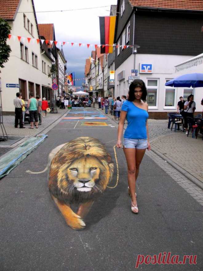 Уличные 3D-рисунки. Это надо увидеть! | Удивительный мир