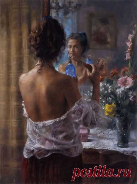 Нежней улыбки облака будет моя любовь.... Художник Vicente Romero Redondo.