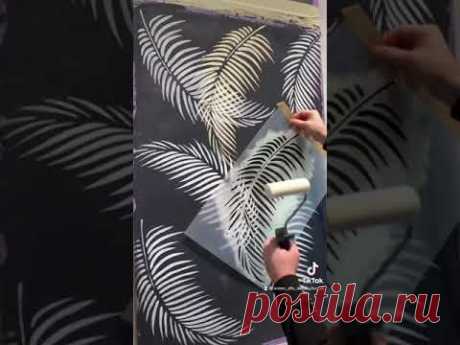Теперь Обои не нужны !!! Всего один трафарет и такая красота 😍 Сделать стену за 2 часа