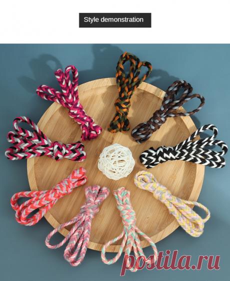 5 м 8 мм хлопчатобумажная веревка плоская 3 нити плетеная веревка витая веревка для шнурка пояс ремень шляпа декоративная тесьма DIY ремесло шнур|Шнуры| | АлиЭкспресс