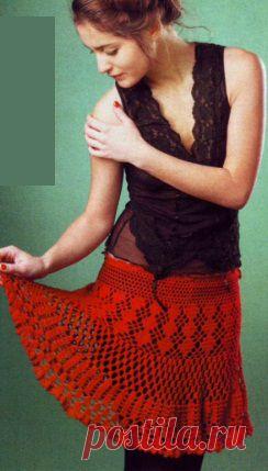 Вязаная ажурная юбка