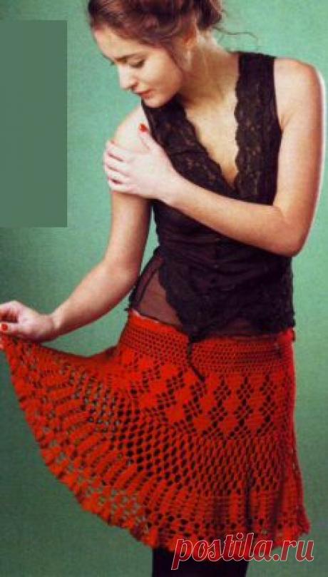 Вязаная ажурная юбка