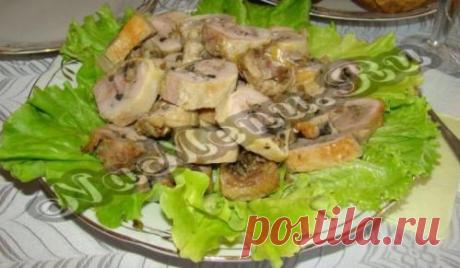 Мясные рулеты с грибами