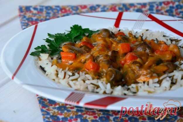 Как приготовить куриные сердечки в грибном соусе