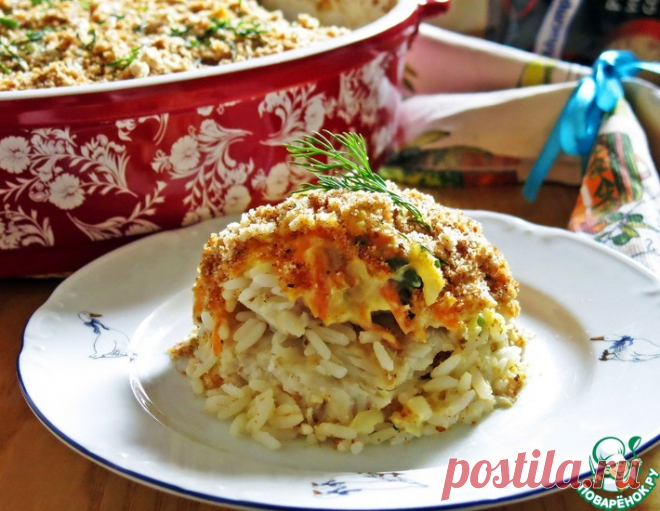 Рисовая запеканка под хлебной крошкой – кулинарный рецепт