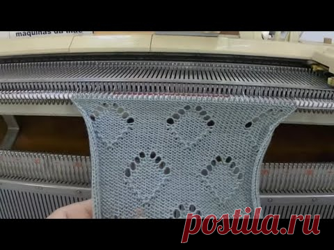 losango em dois motivos em tricô à máquina