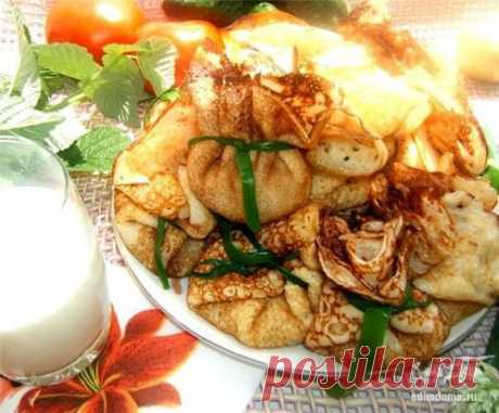 Как приготовить блинные мешочки с мясом и грибами рецепт блюда с фото