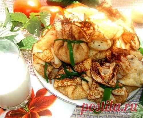 Как приготовить блинные мешочки с мясом и грибами рецепт блюда с фото