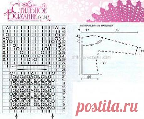 Джемпер с ажурной кокеткой спицами / Стильное вязание