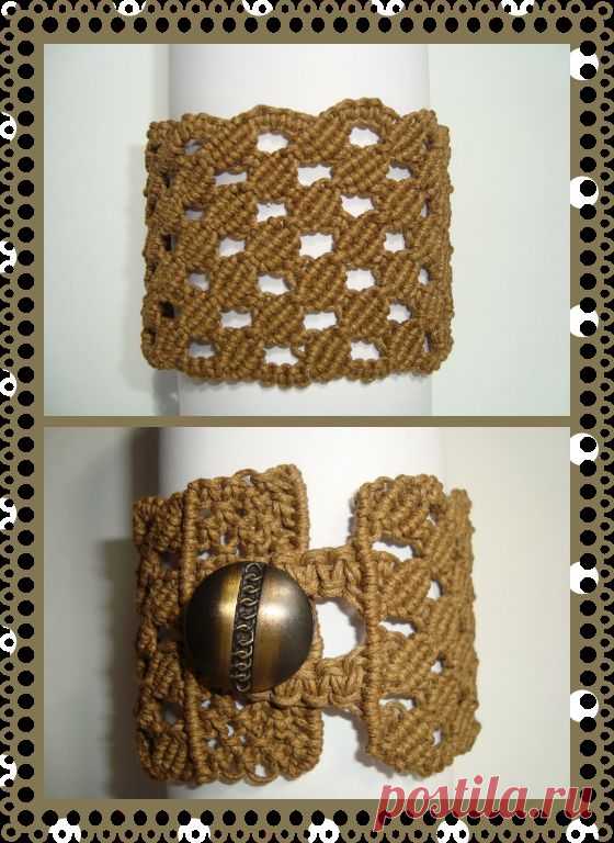 Плетеный браслет "Медовые соты",микромакраме - плетение,Макраме,macrame