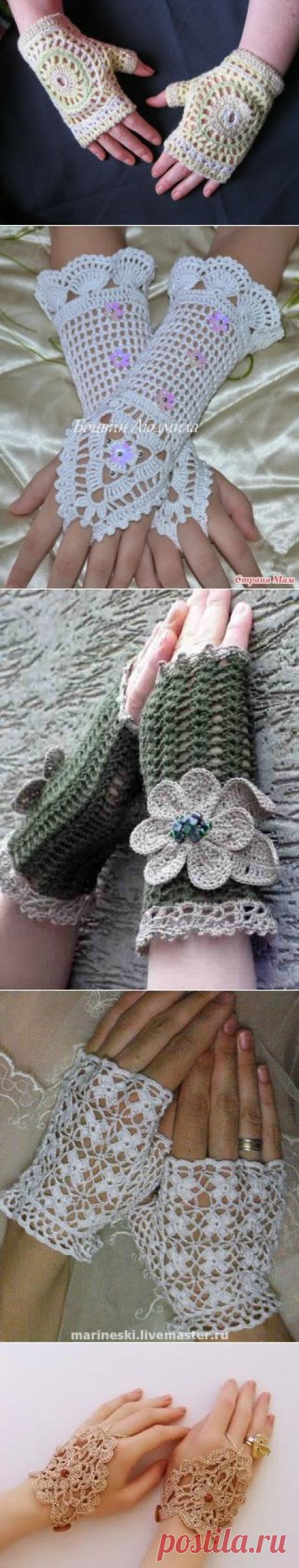 Irish crochet &amp;: Митенки. Идеи из интернета