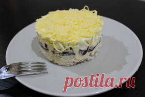 Салат с курицей и грибами оригинальный рецепт с фото