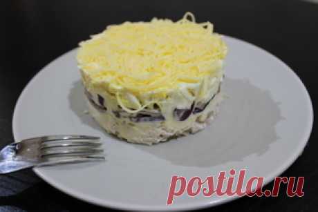Салат с курицей и грибами оригинальный рецепт с фото