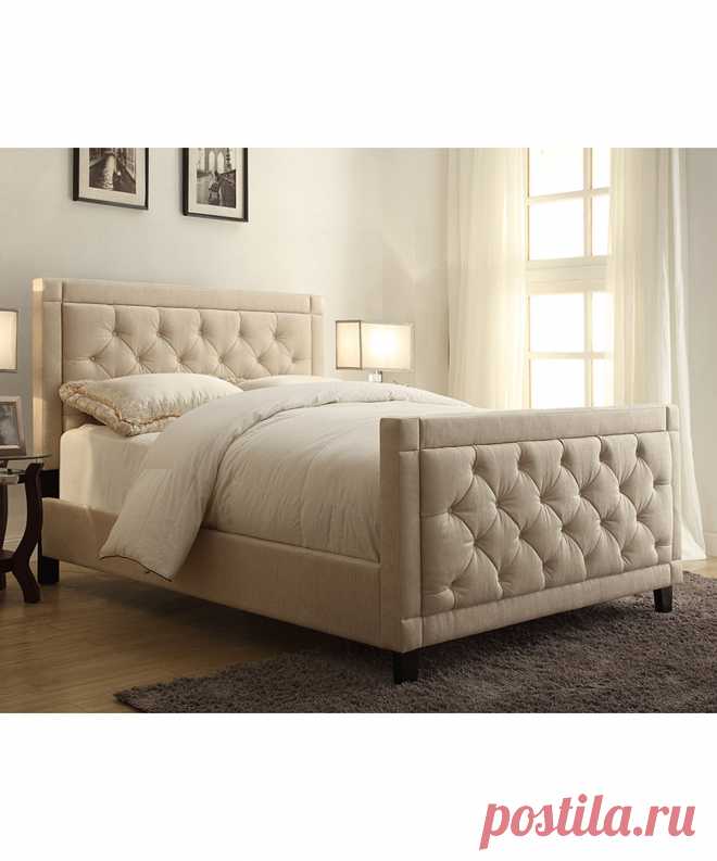 Pulaski Oyster Nusilk Button Tuft Headboard & Footboard Set | zulily