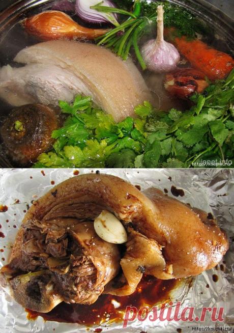 Свиная рулька, запеченная в духовке - рецепт.