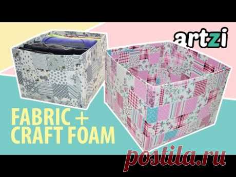 DIY Storage Box made with Fabric and Craft Foam