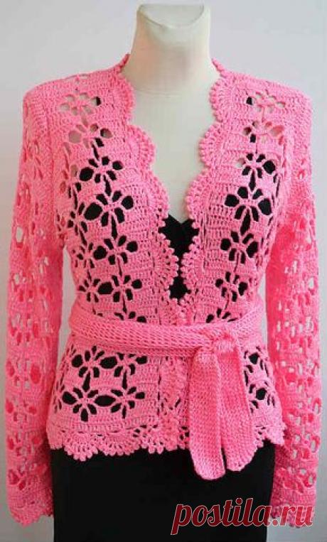 Chaqueta ganchillo punto calado con explicación para tejerlo…