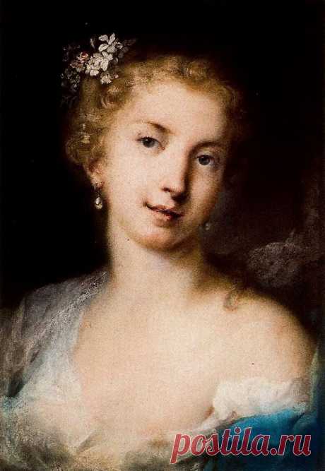 Розальба Каррьера \ Rosalba Carriera (Italian, 1675-1757). Женское очарование в стиле рококо.